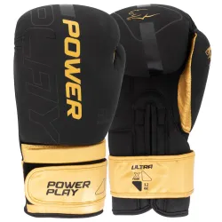 Боксерські рукавиці PowerPlay 3024 Ultra Mat Чорно-Золоті 16 унцій - Robinzon.ua