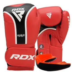 Боксерські рукавиці RDX AURA PLUS T-17 Red/Black 10 унцій (капа в комплекті) - Robinzon.ua