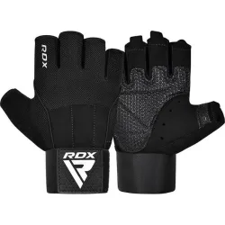 Перчатки для фитнеса RDX W3 BLACK WITH EVA PADDING-M - Robinzon.ua
