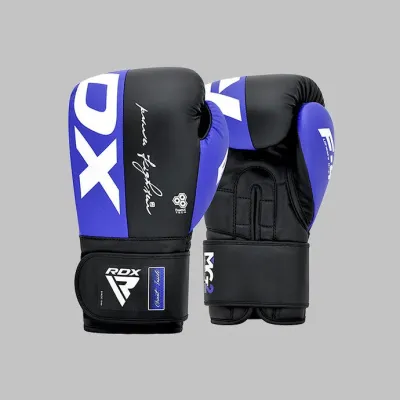 Боксерські рукавиці RDX F4 Boxing Sparring Gloves Hook&amp;Loop BLUE/BLACK 16 унцій (капа у комплекті) - 5 - Robinzon.ua