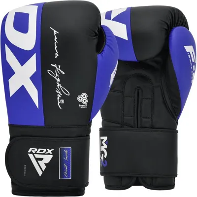 Боксерські рукавиці RDX F4 Boxing Sparring Gloves Hook&amp;Loop BLUE/BLACK 16 унцій (капа у комплекті) - 1 - Robinzon.ua