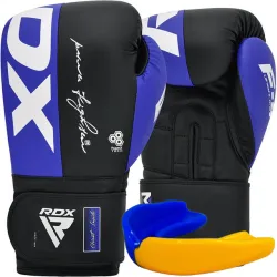 Боксерські рукавиці RDX F4 Boxing Sparring Gloves Hook&amp;Loop BLUE/BLACK 16 унцій (капа у комплекті) - Robinzon.ua