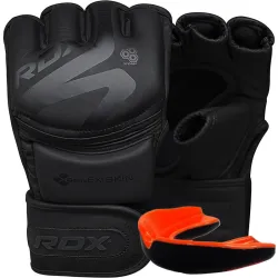 Рукавиці для ММА RDX F15 Noir Matte Black S (капа в комплекті) - Robinzon.ua