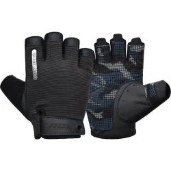Рукавички для фітнесу RDX T2 Half Blue M - Robinzon.ua