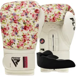 Боксерские перчатки RDX FL-6 WHITE-8 унций (капа в комплекте) - Robinzon.ua