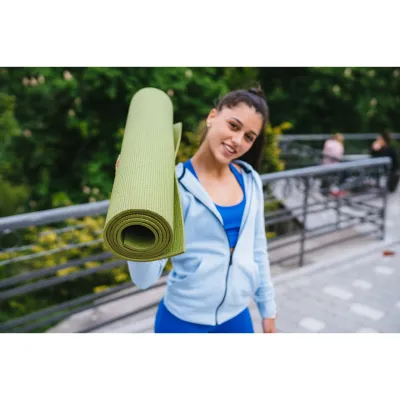 Килимок для йоги та фітнесу Power System PS-4014 PVC Fitness-Yoga Mat Green (173x61x0.6) - 5 - Robinzon.ua