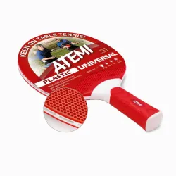 Ракетка для настільного тенісу ATEMI Plastic Universal Червоний (4740152100635) - Robinzon.ua