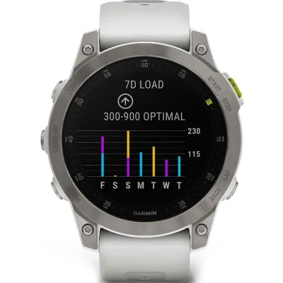 Спортивные часы Garmin Epix Gen 2 Sapphire White Titanium с силиконовым ремешком 010-02582-21 - 2 - Robinzon.ua