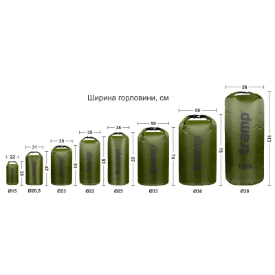 Гермомешок Tramp PVC Diamond Rip-Stop оливковый 5л - 1 - Robinzon.ua