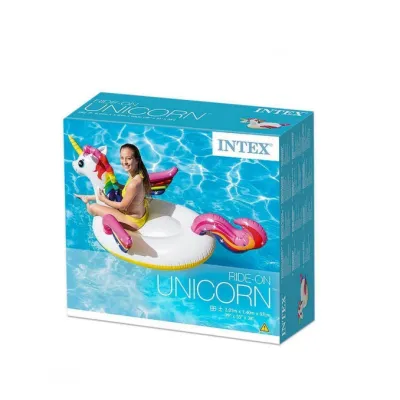 Плотик надувной детский Intex Единорог 201x140см Разноцветный (57561) - 2 - Robinzon.ua