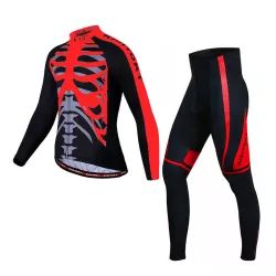 Вело костюм для мужчин KIDITO KM-CT-18 3XL Skeleton Красный - Robinzon.ua