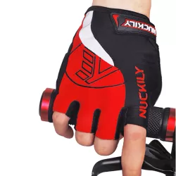 Перчатки велосипедные спортивные без пальцев Nuckily PC01 S Red - Robinzon.ua