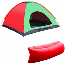 Палатка туристическая 4-х местная кемпинговая Camping Spot 2х2х1.35м Зеленый с красным - Robinzon.ua