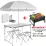 Набор туристический раскладной стол с зонтом Easy Campi 1.8 м для пикника со стульями складной стол и 4 стула Белый+Мангал - 1 - Robinzon.ua