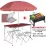 Раскладной стол с зонтом Easy Campi 1.8 м для пикника со стульями в чемодане для кемпинга рыбалки складной стол и 4 стула Коричневый+Мангал - 2 - Robinzon.ua