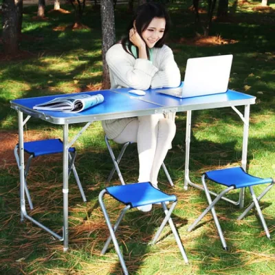 Раскладной туристический стол для пикника со стульями складной стол и 4 стула Easy Campi Синий+Мангал+Палатка 2 места синяя+Гамак мексиканский - 7 - Robinzon.ua