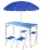 Раскладной туристический стол для пикника со стульями в чемодане усиленный складной и 4 стула Easy Campi Синий + Зонт 1.8м - 6 - Robinzon.ua