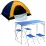 Раскладной туристический стол Easy Campi для пикника со стульями в чемодане Синий + Палатка 2х1.5х1.1м Желтый с синим - Robinzon.ua