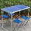 Комплект туристический Easy Campi Раскладной стол с зонтом 1.8 м для пикника со стульями набор туристический в чемодане складной стол и 4 стула Синий+Мангал - 7 - Robinzon.ua