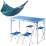 Раскладной туристический стол Easy Campi для пикника со стульями Синий + Гамак подвесной Синий - 8 - Robinzon.ua