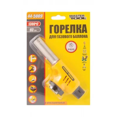 Горелка для газового баллона MASTERTOOL "Комета" с пьезоподжигом Ø20 мм 1300°С 44-5009 - 1 - Robinzon.ua
