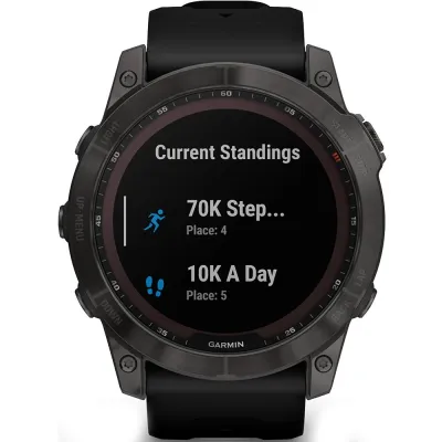 Спортивные часы Garmin Fenix 7X Sapphire Solar Carbon Gray DLC Titanium с силиконовым ремешком 010-02541-11 - 4 - Robinzon.ua
