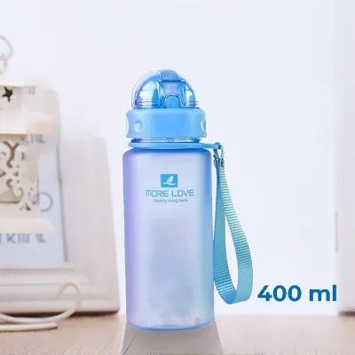 Бутылка для воды CASNO 400 мл MX-5028 More Love Голубая с соломинкой - 1 - Robinzon.ua