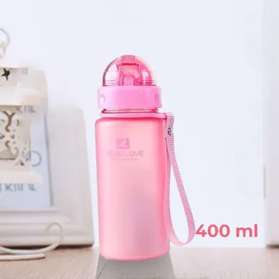 Бутылка для воды CASNO 400 мл MX-5028 More Love Розовая с соломинкой - 1 - Robinzon.ua