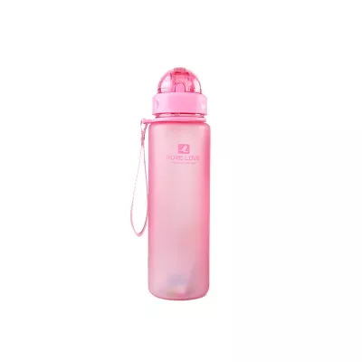Бутылка для воды CASNO 400 мл MX-5028 More Love Розовая с соломинкой - Robinzon.ua