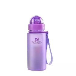 Бутылка для воды CASNO 400 мл MX-5028 More Love Фиолетовая с соломинкой - Robinzon.ua