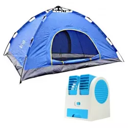 Автоматическая палатка туристическая 4-х местная Easy-Camp водонепроницаемая Синяя + Мини охладитель Air Cooler Mini - Robinzon.ua