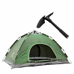 Автоматическая палатка туристическая 4-х местная Easy-Camp водонепроницаемая Зеленая + Лопата складная - Robinzon.ua