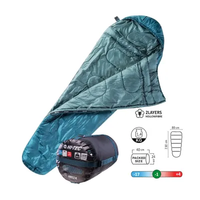 Cпальний мішок Hi-Tec Arez II 230x80 cм Right Zip Deep Teal/Silver Pine HT-AREZ2-DSR - 1 - Robinzon.ua