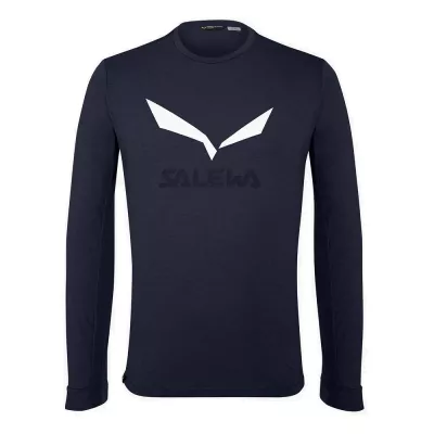 Мужская футболка Salewa Solidlogo DRY M L/S TEE, blue, 48/M (27340/3966 48/M) - Robinzon.ua