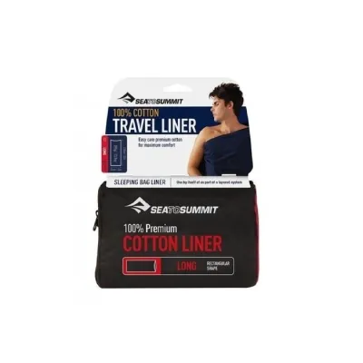 Premium Cotton Travel Liner Long (Rectangular) вкладыш в спальник (Navy Blue) - 1 - Robinzon.ua