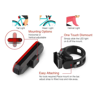 Задний стоп USB 50 Lumens для велосипеда + usb-шнур Feel Fit - 5 - Robinzon.ua