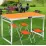 Складной туристический усиленный стол Easy Campi и 4 складных стула для пикника в чемодане Оранжевый + Складной фонарь для кемпинга - 3 - Robinzon.ua