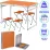 Складной туристический усиленный стол Easy Campi и 4 складных стула для пикника в чемодане Оранжевый + Складной фонарь для кемпинга - 2 - Robinzon.ua
