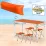 Складной туристический стол и 4 складных стула Easy Campi Оранжевый + Надувной гамак-шезлонг Оранжевый - 1 - Robinzon.ua