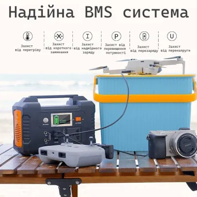 Портативная зарядная электростанция мощностью 200 Вт FlashFish емкостью 40800 мАч (E200) - 2 - Robinzon.ua
