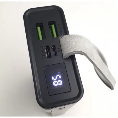 Повербанк turbo з LED ліхтариком Maxmate зі швидкою зарядкою 40000mAh USB/MicroUSB/Type-C MMP40KP 22.5W Чорний - 1 - Robinzon.ua