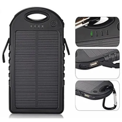 Power Bank Solar A50 + ліхтар 12 LED із сонячною панеллю 5000 mAh Чорний (A50) - 2 - Robinzon.ua