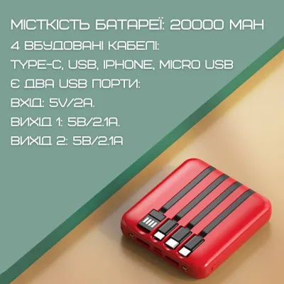Повербанк 5в1 20000 mAh на 4 DEJI Mini M20 (591) - 6 - Robinzon.ua