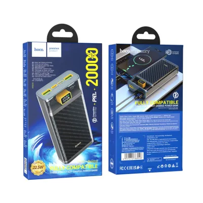 Универсальная мобильная батаря Hoco J103A Power Bank Discovery edition 20000 mAh 3А PD+QC 3.0 22.5W Type-C LED Серый - 1 - Robinzon.ua