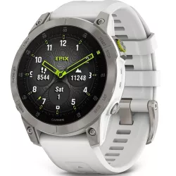 Спортивные часы Garmin Epix Gen 2 Sapphire White Titanium с силиконовым ремешком 010-02582-21 - Robinzon.ua