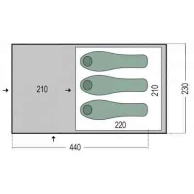 Палатка трехместная Pinguin Nimbus 3, Green (PNG 144.3.Green) - 1 - Robinzon.ua