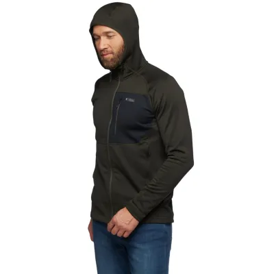 Мужская флисовая кофта с рукавом реглан Black Diamond M Factor Hoody, Cypress, XL (BD 7440403021XLG1) - 3 - Robinzon.ua