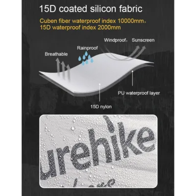 Двомісний намет Naturehike CloudUP-Wing 2 сірий  NH19ZP083 - 4 - Robinzon.ua