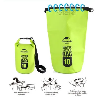Водонепроникний мішок з ремінцем Naturehike 10 л салатовий FS15M010-J - 5 - Robinzon.ua