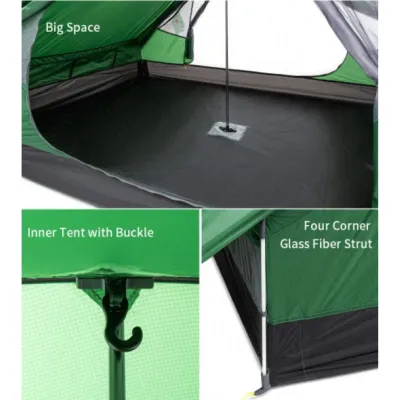 Двомісний намет Naturehike Force UL 2 зелений NH20ZP080 - 6 - Robinzon.ua